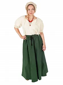 Спідниця Середньовічна Andracor Широка Розкльошена Еластичний пояс, Зелена - Фото 1