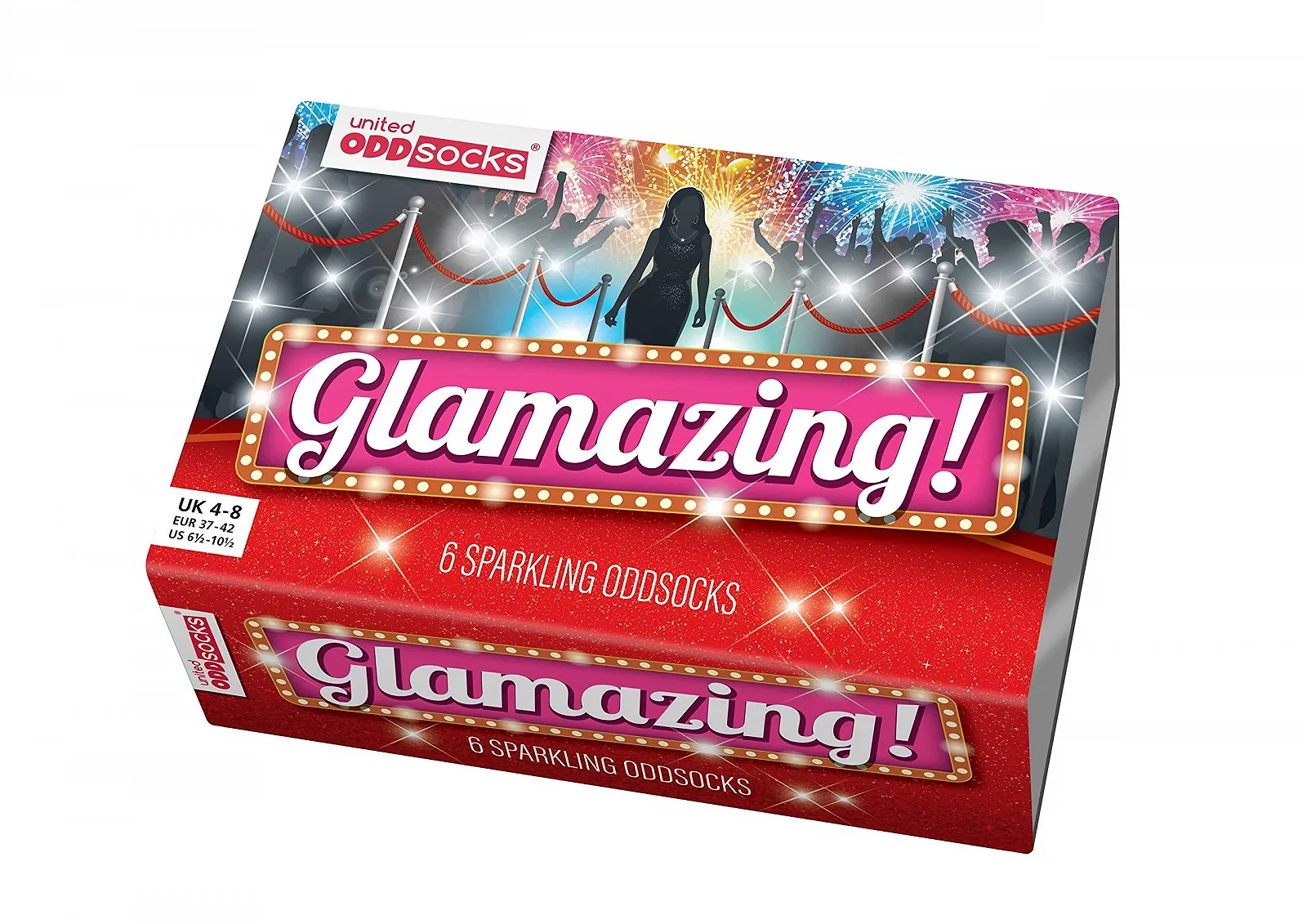 Носки United Oddsocks Zing Glamazing Sparkling, размер UK 4-8, EUR 37-42, US 6.5-10.5, набор 6 шт., разноцветные, фото №2