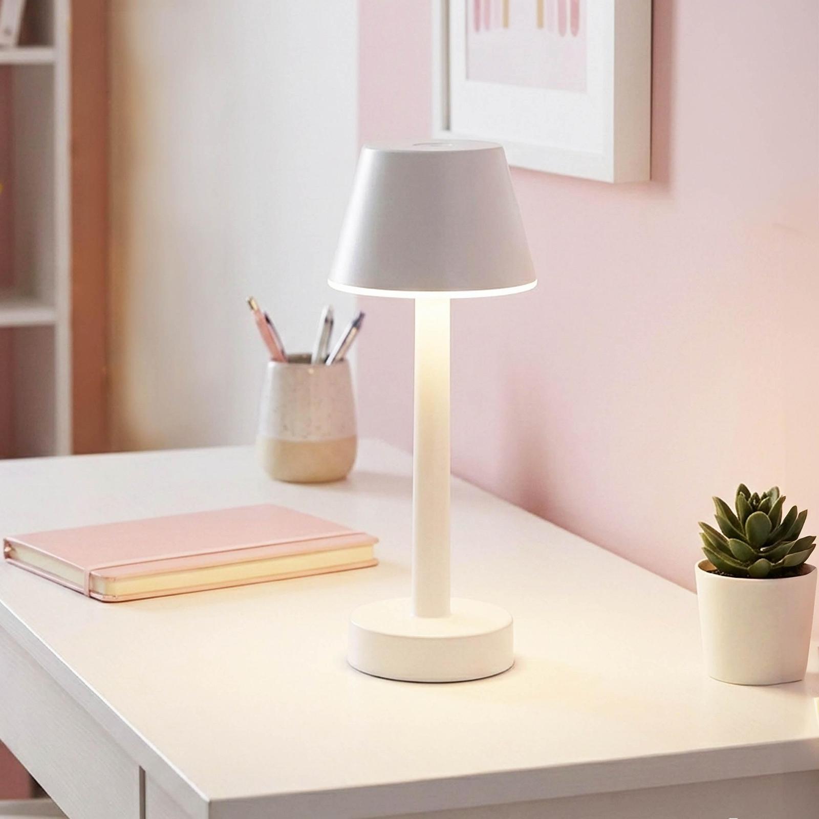 Настільна лампа LightLogic LL JERE DIM RGB W 66322 акумуляторна LED USB IP44 біла, фото №1