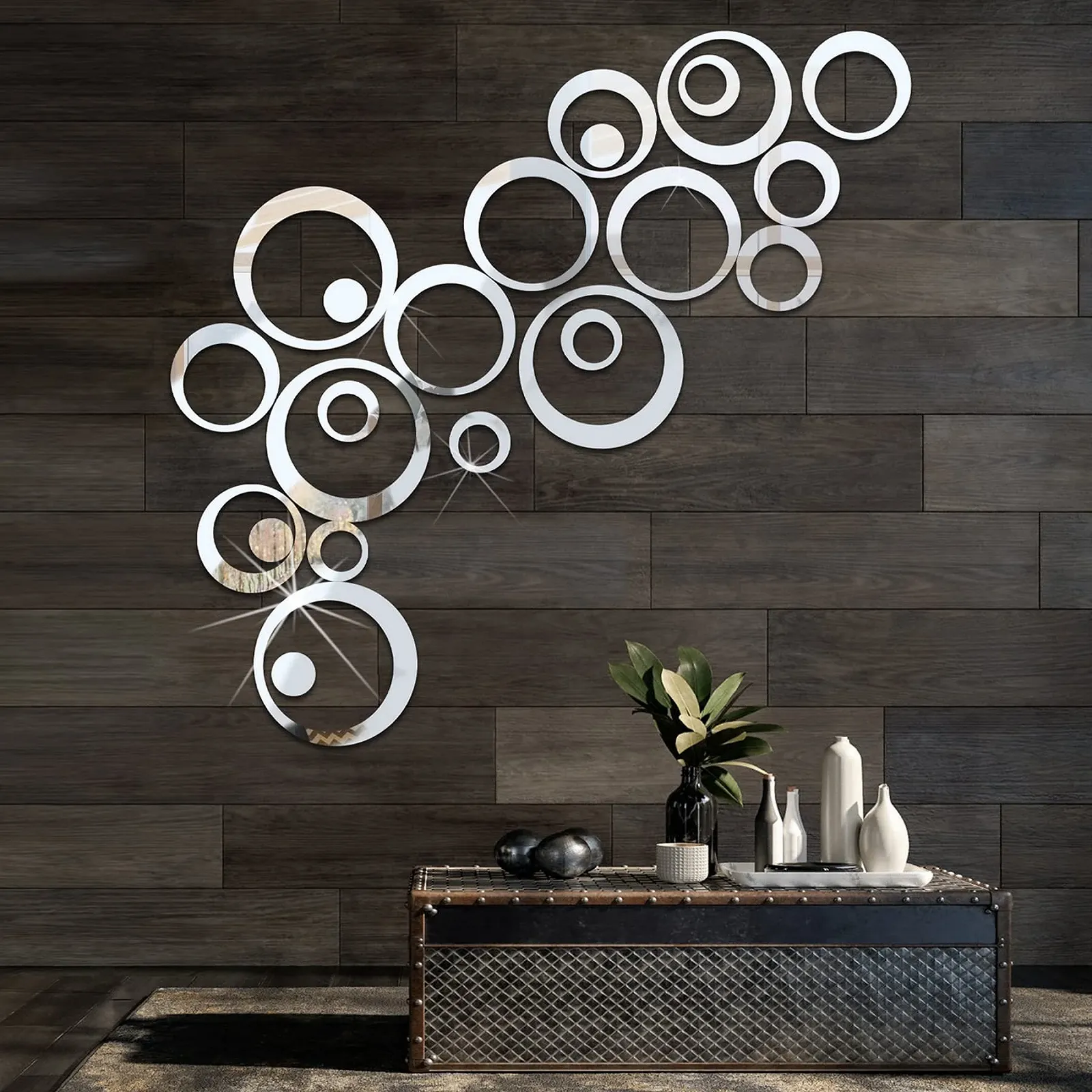 Наклейки на стіну Crystal Circle 3D Акрилові дзеркальні круги 24 шт. Сріблясті, фото №1 Наклейки на стіну Crystal Circle 3D Акрилові дзеркальні круги 24 шт. Сріблясті, фото №1