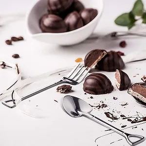 Вилка/Ложка для тістечок із нержавіючої сталі, 8 шт synthetic.ua - Фото 1