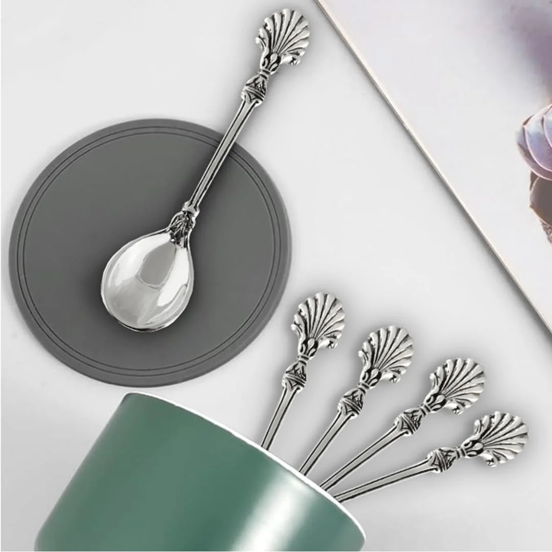 Ложка Срібло 925 проби FashionJunkie4Life Seashell Handle для солі або гірчиці, 61 мм x 12 мм x 1 мм, фото №5