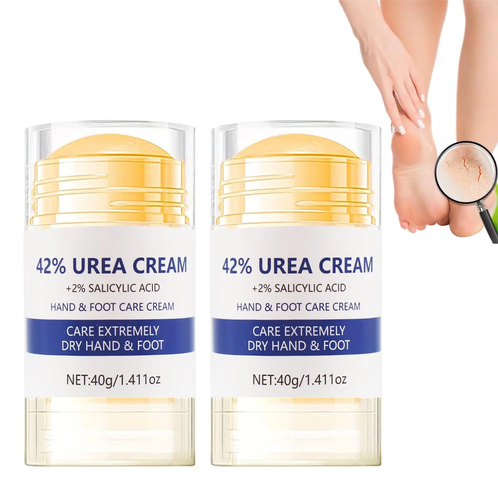 Крем для ног увлажняющий и питательный Pack of 2 для восстановления потрескавшихся пяток, смягчения сухой и грубой кожи рук и ног, фото №1