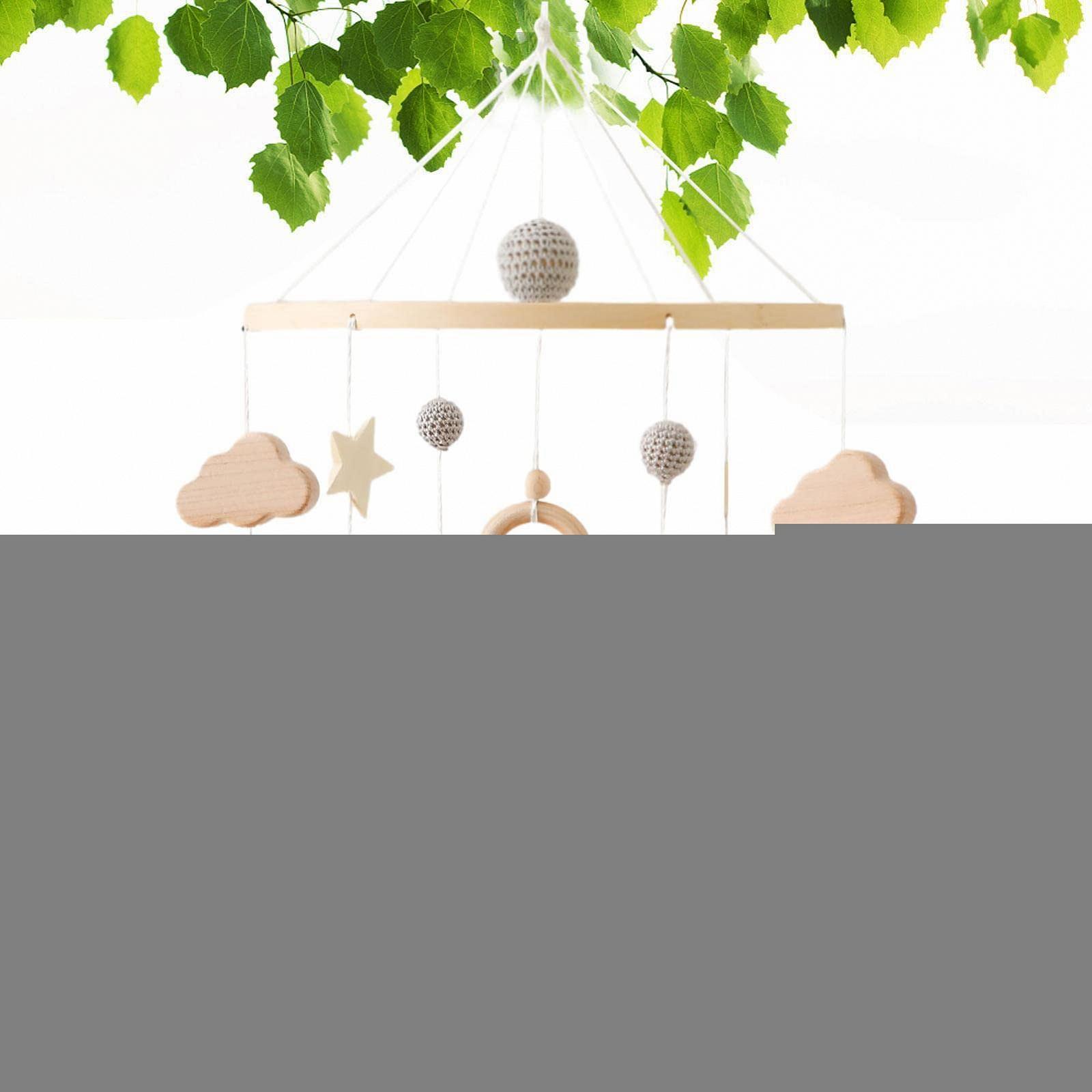 Карусель на ліжечко Sloane Wind Chime Rattle для дитячого ліжечка, підвіска в дитячу кімнату, дерев'яний орнамент з дерев'яними бусинами та фетровими кулями, фото №5