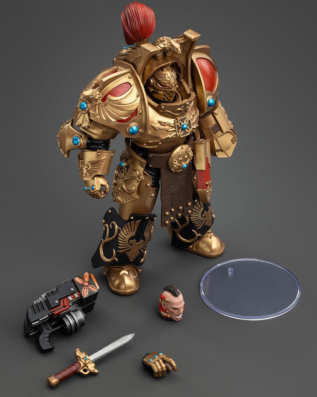 Фигурка JoyToy Warhammer 40K Legio Custodes Aquilon Terminator Squad Aquilon с Twin-Linked Adrathic Destructor, 1:18, фото №5
