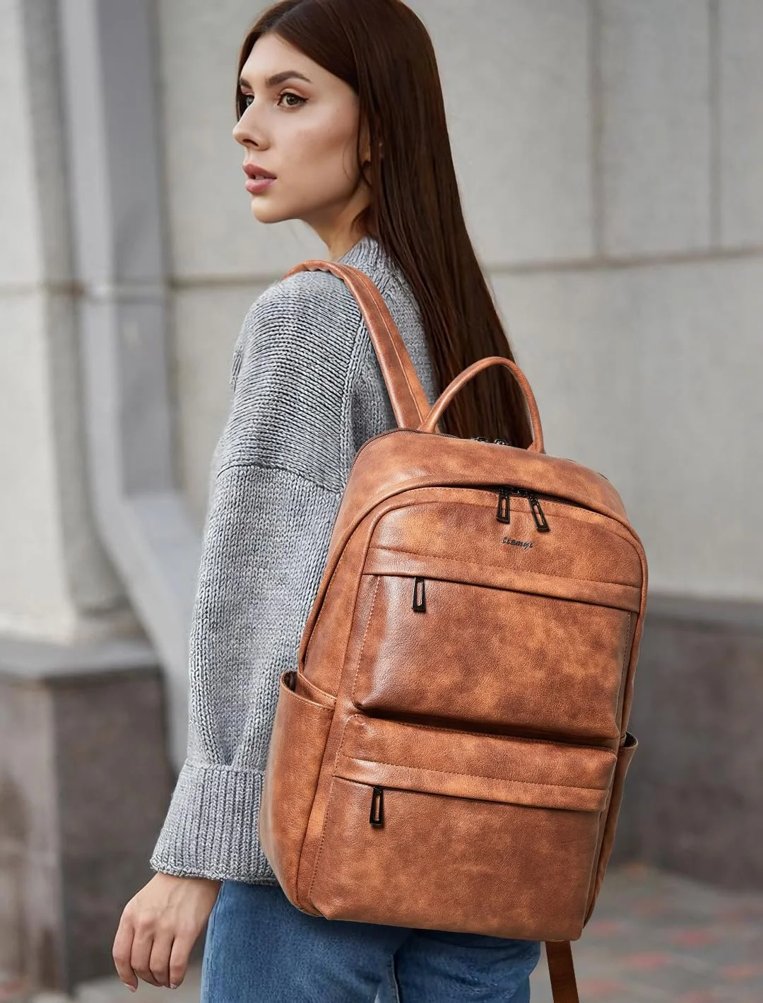 Рюкзак для ноутбука женский Vegan Leather 15.6 Inch, фото №2 Рюкзак для ноутбука женский Vegan Leather 15.6 Inch, фото №2