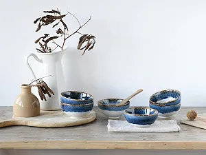 Миска CreaTable Cascade Набор посуды из 6 предметов для соусов Камень synthetic.ua - Фото 1