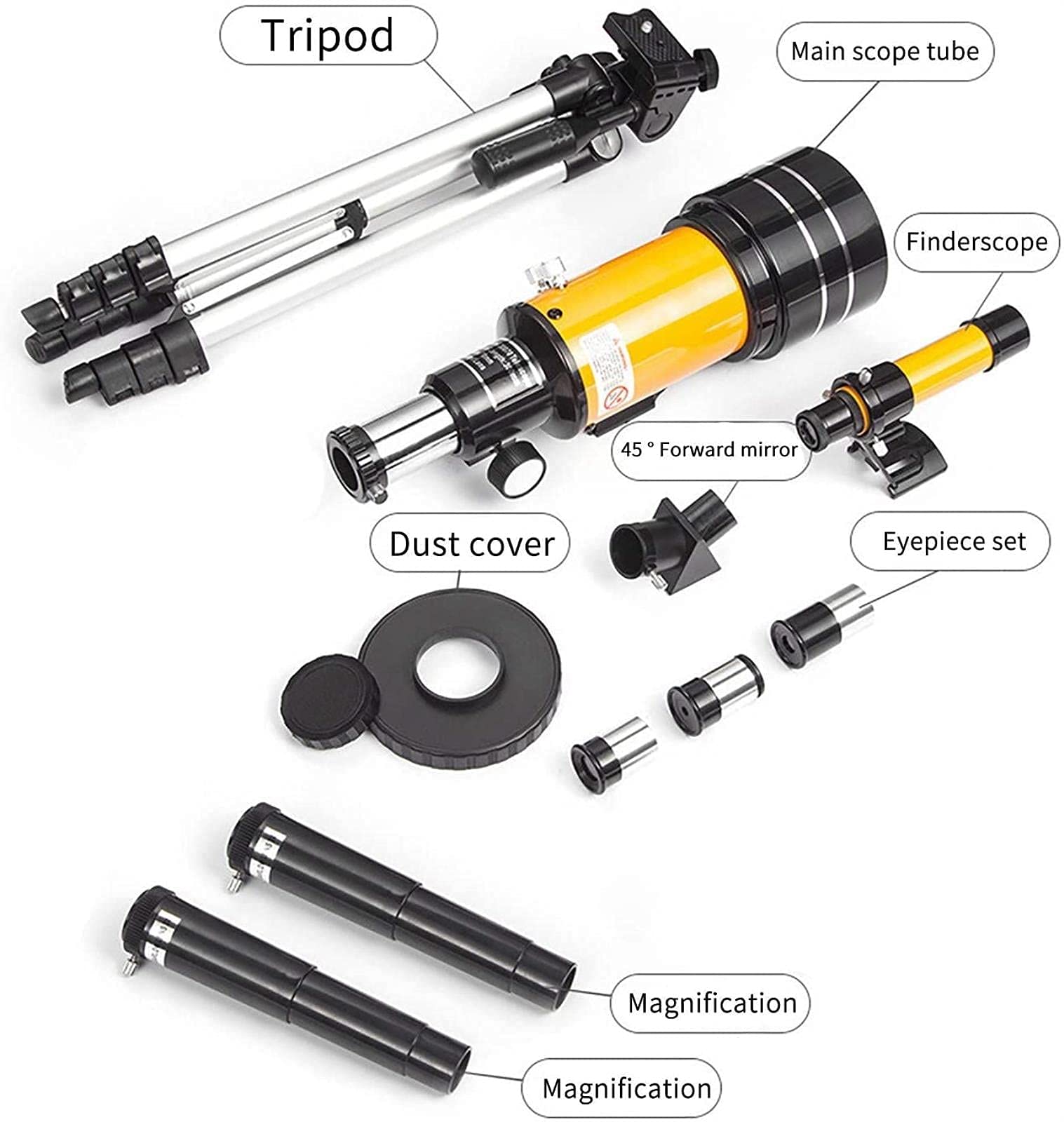 Монокуляр WOWCSXWC 4K 70 мм супер телеобъектив с треножником черно-желтый, фото №5 Монокуляр WOWCSXWC 4K 70 мм супер телеобъектив с треножником черно-желтый, фото №5