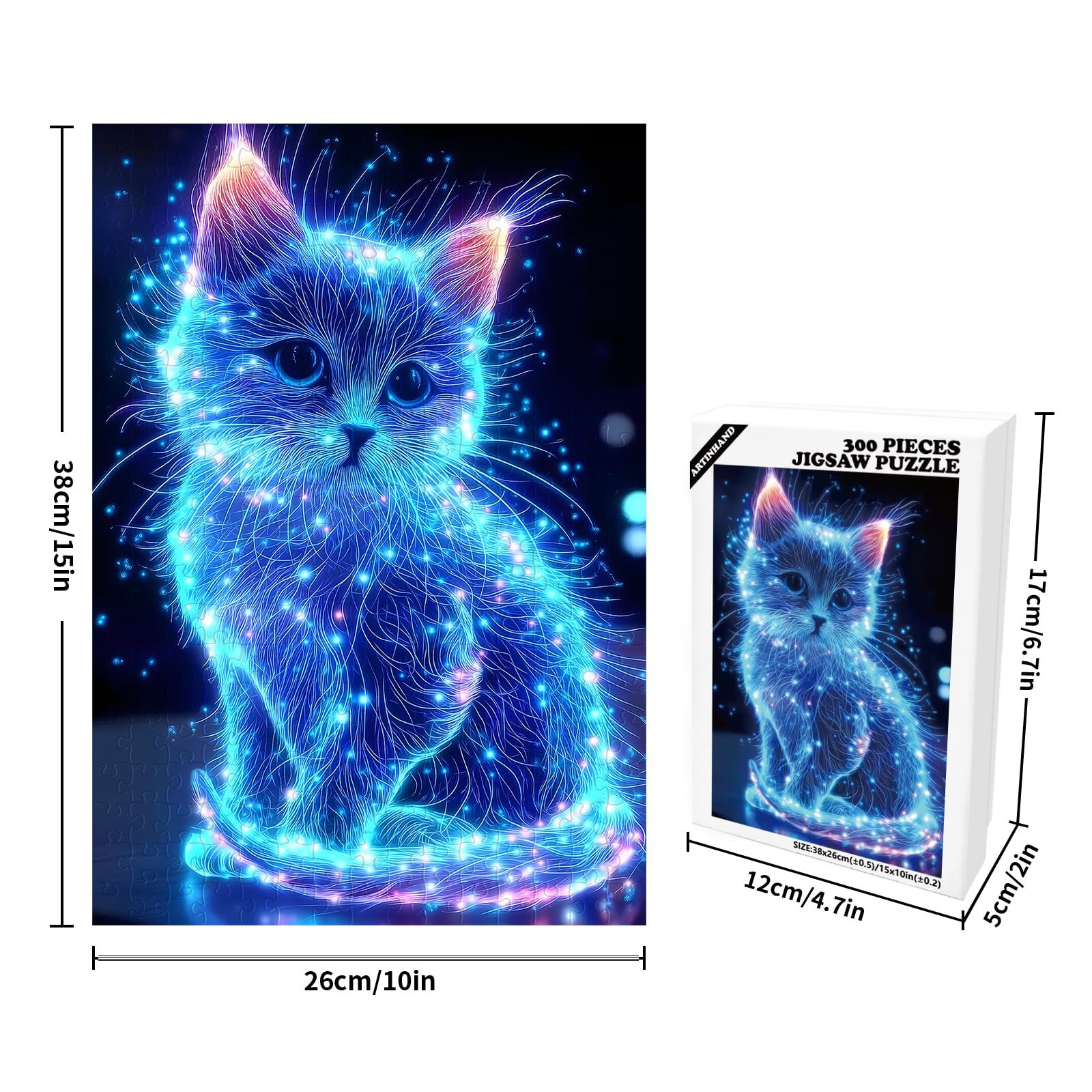 Пазл Animal Cute Blue Luminous Cat 300 деталей Blue, фото №2