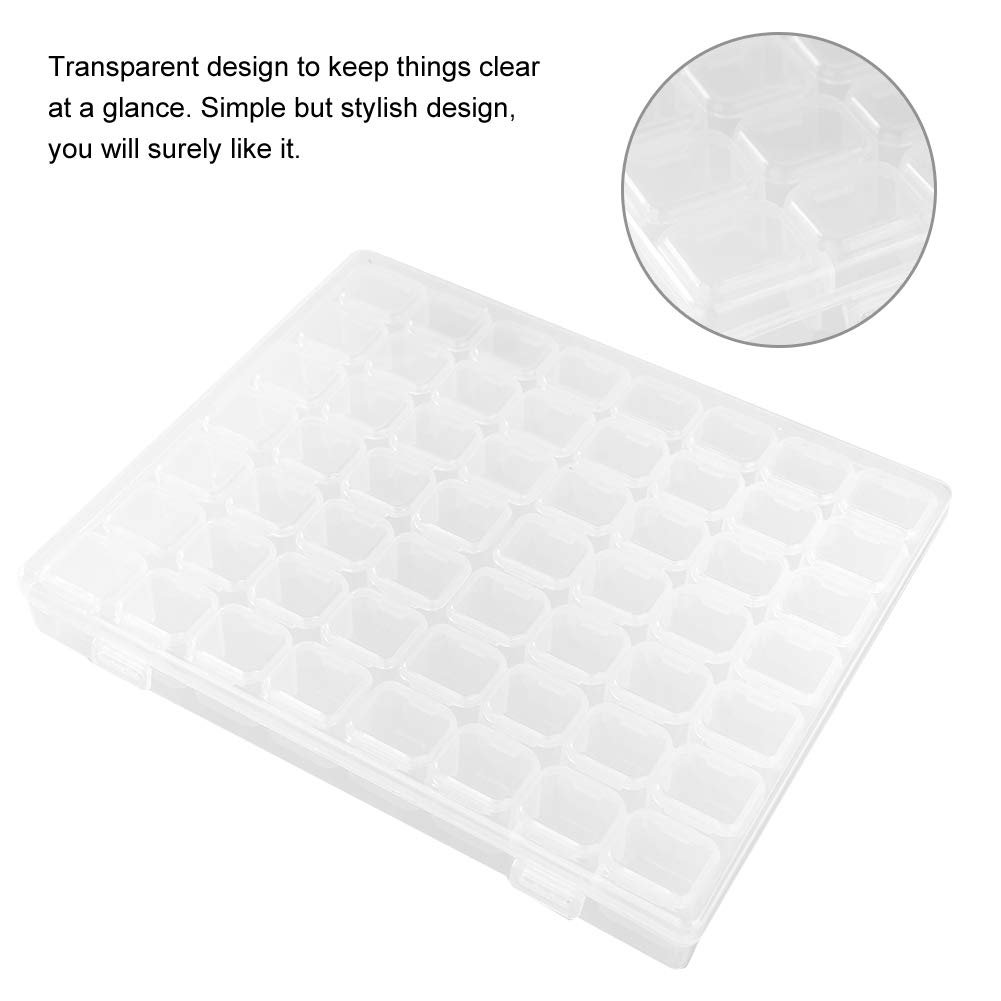 Органайзер для ногтей Пластиковый Прозрачный 56 отделений, фото №2