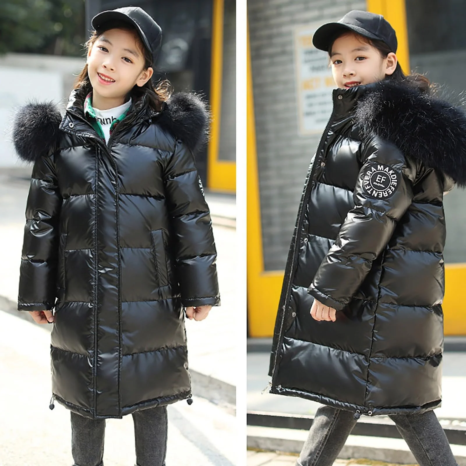 Лижна куртка Generisch для дівчат, Зимове пальто для дівчат, Водовідштовхувальний капюшон, фото №2