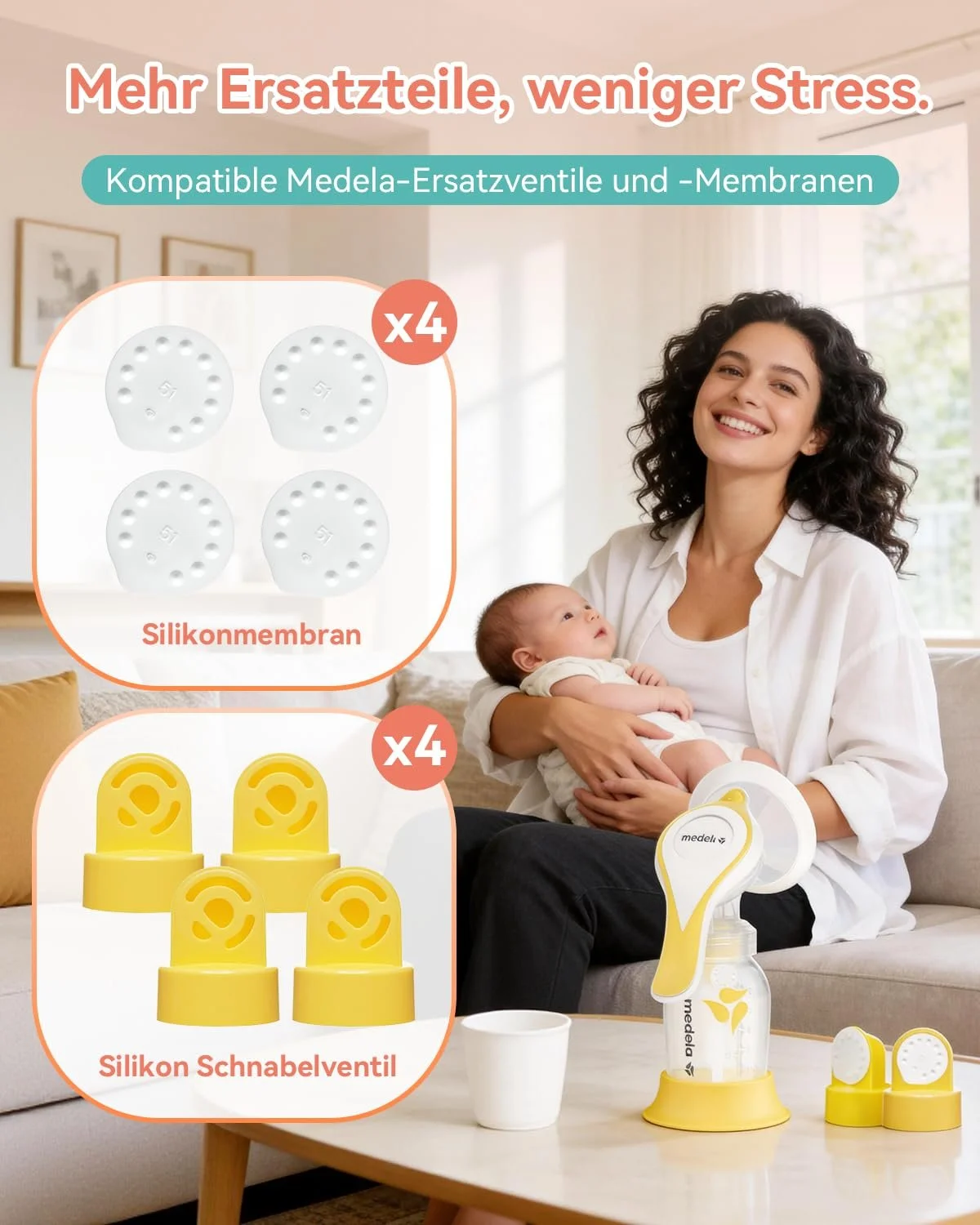 Клапани та мембрани для молоковідсмоктувачів Medela Pump in Style, Swing, Lactina, Symphony, Harmony 4+4 шт., фото №7 Клапани та мембрани для молоковідсмоктувачів Medela Pump in Style, Swing, Lactina, Symphony, Harmony 4+4 шт., фото №7