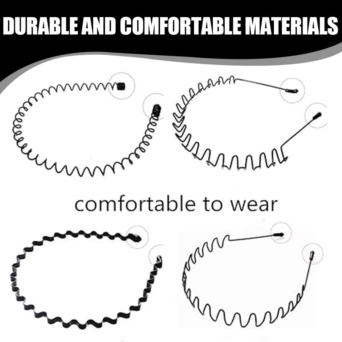 Обруч для волосся Унісекс Хвилястий, фото №3