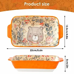 Форма для запекания керамическая прямоугольная маленькая с ручками для крем-брюле и лазаньи Оранжевая synthetic.ua - Фото 1