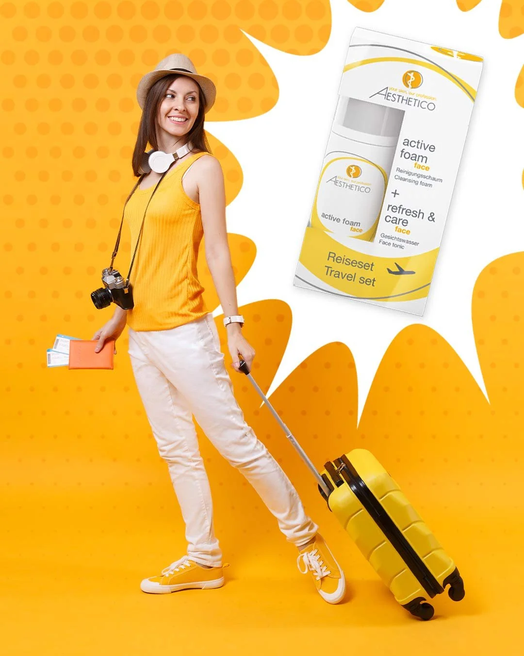 Набір для подорожей AESTHETICO, 2 x 50 мл - Практичне очищення шкіри для подорожей, у дорожньому розмірі, фото №5