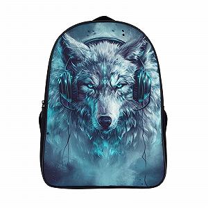 Рюкзак RSIUUODNF Wolf 3D, детский, большой, школьный, 40 x 28 x 16 см, Style-7 - Фото 1