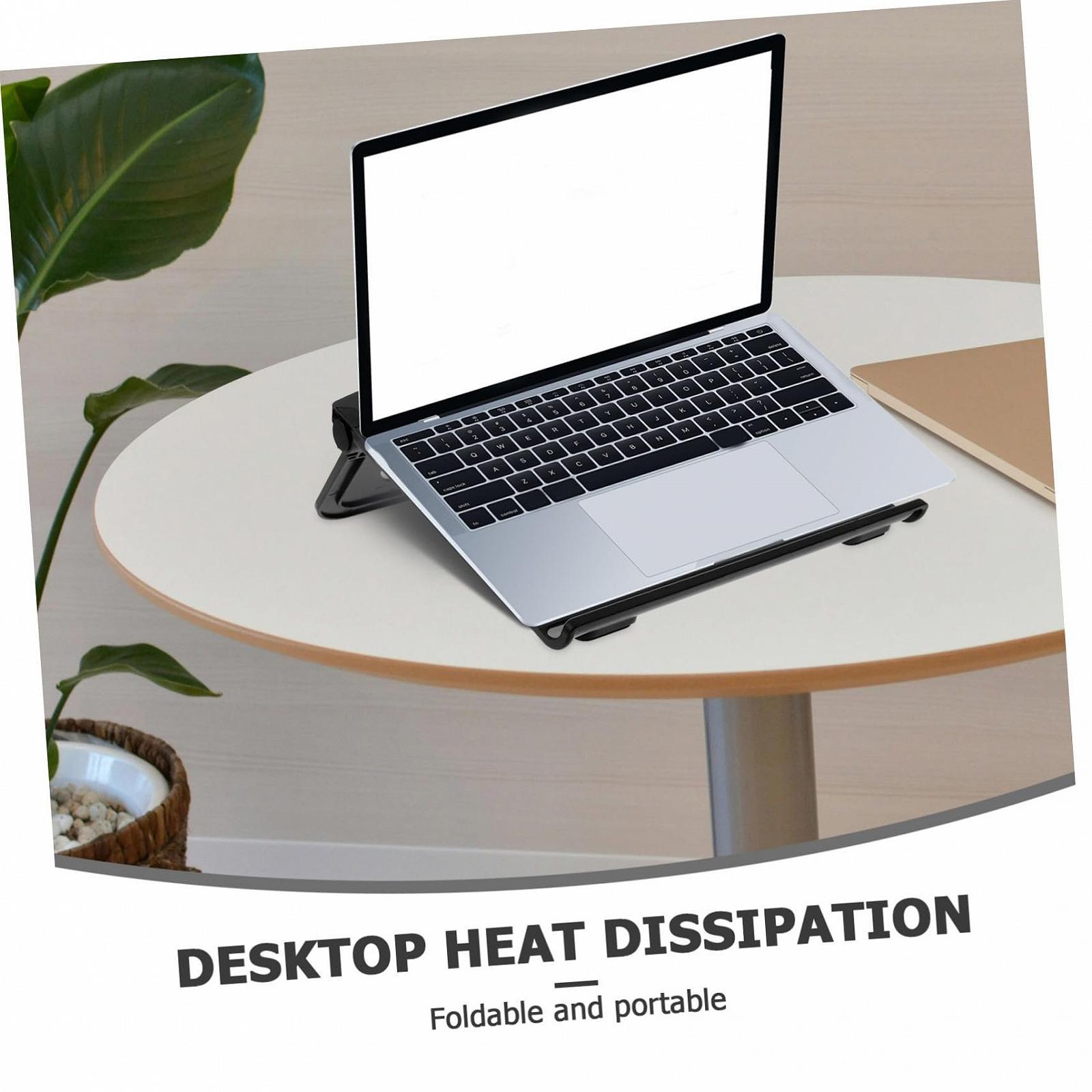 Подставка для ноутбука, регулируемая по высоте, ABS и силикон, эргономичный настольный держатель для ноутбука, планшета и книги, нескользящая для офиса, дома и в дороге, фото №6