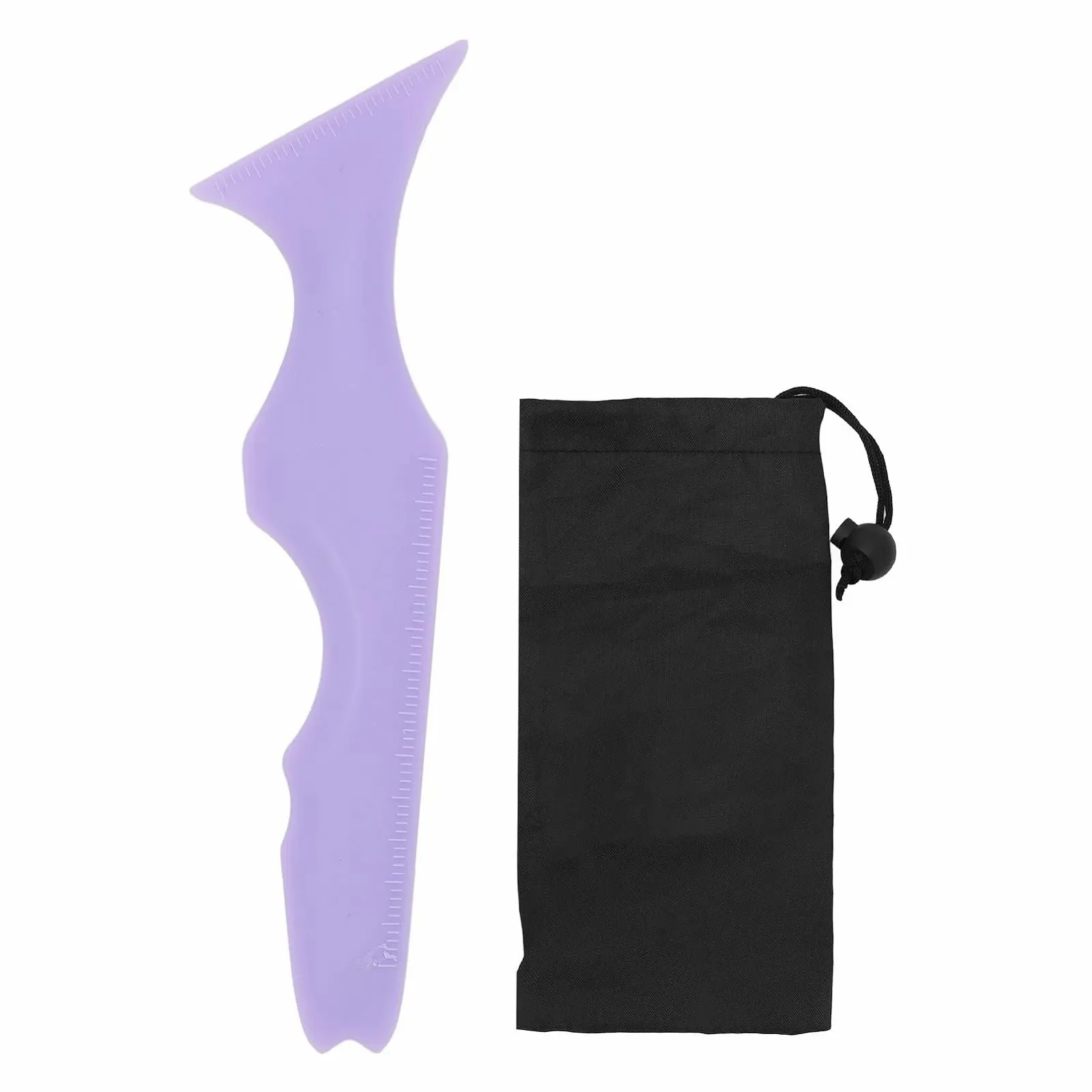 Трафарет для підводки очей 5-в-1 багаторазовий м'який силіконовий фіолетовий з чохлом для зберігання, фото №6