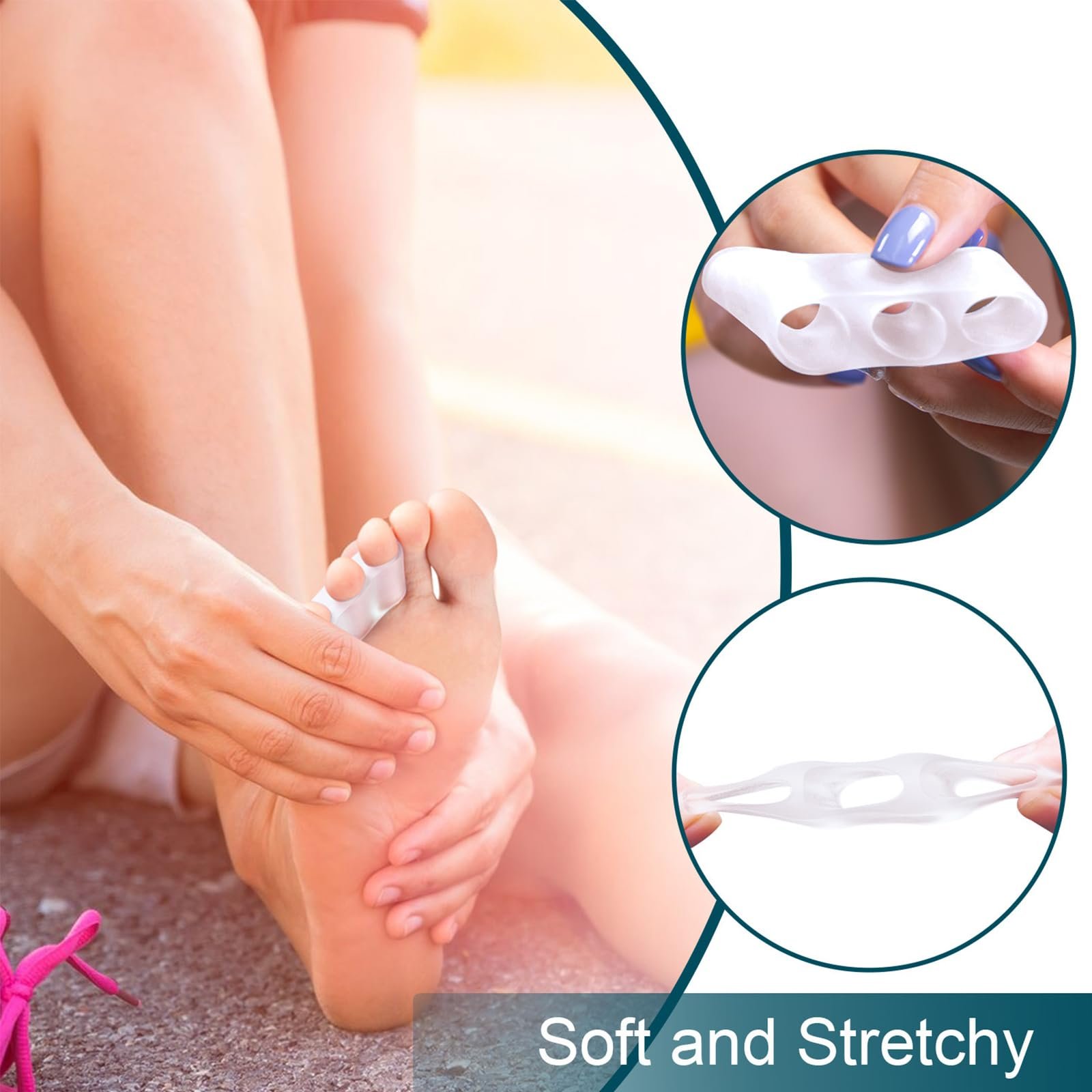 Роздільник для мізинців, 6 шт. Гелевий, знімає тиск і біль у мізинцях, фото №6 Роздільник для мізинців, 6 шт. Гелевий, знімає тиск і біль у мізинцях, фото №6