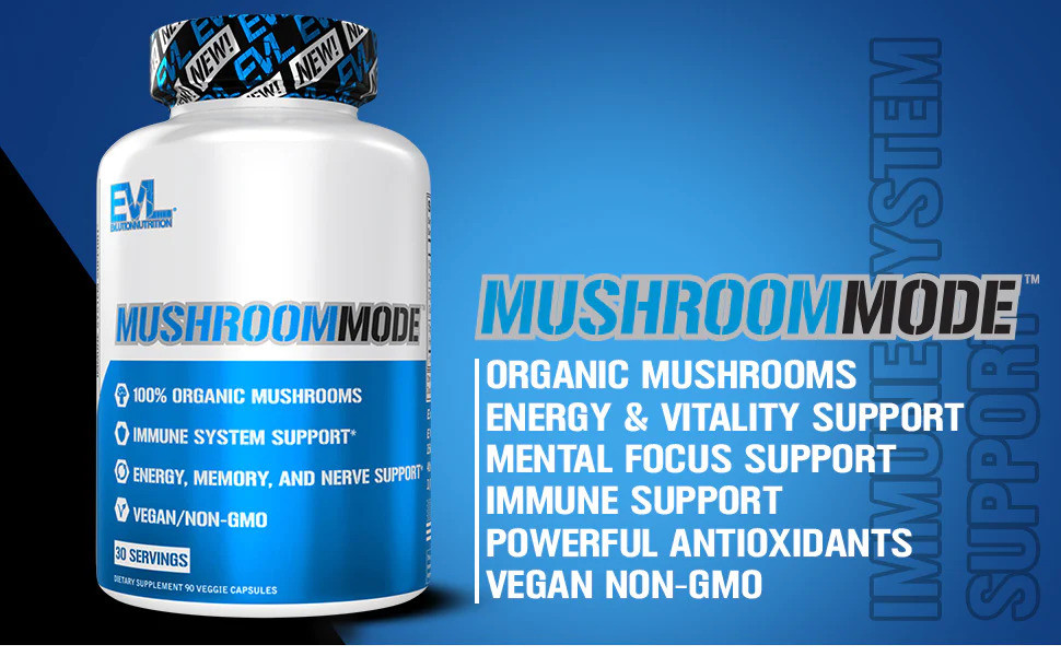 Зміша грибів для імунітету Evlution Nutrition MushroomMode 90 Veggie Capsules, фото №2