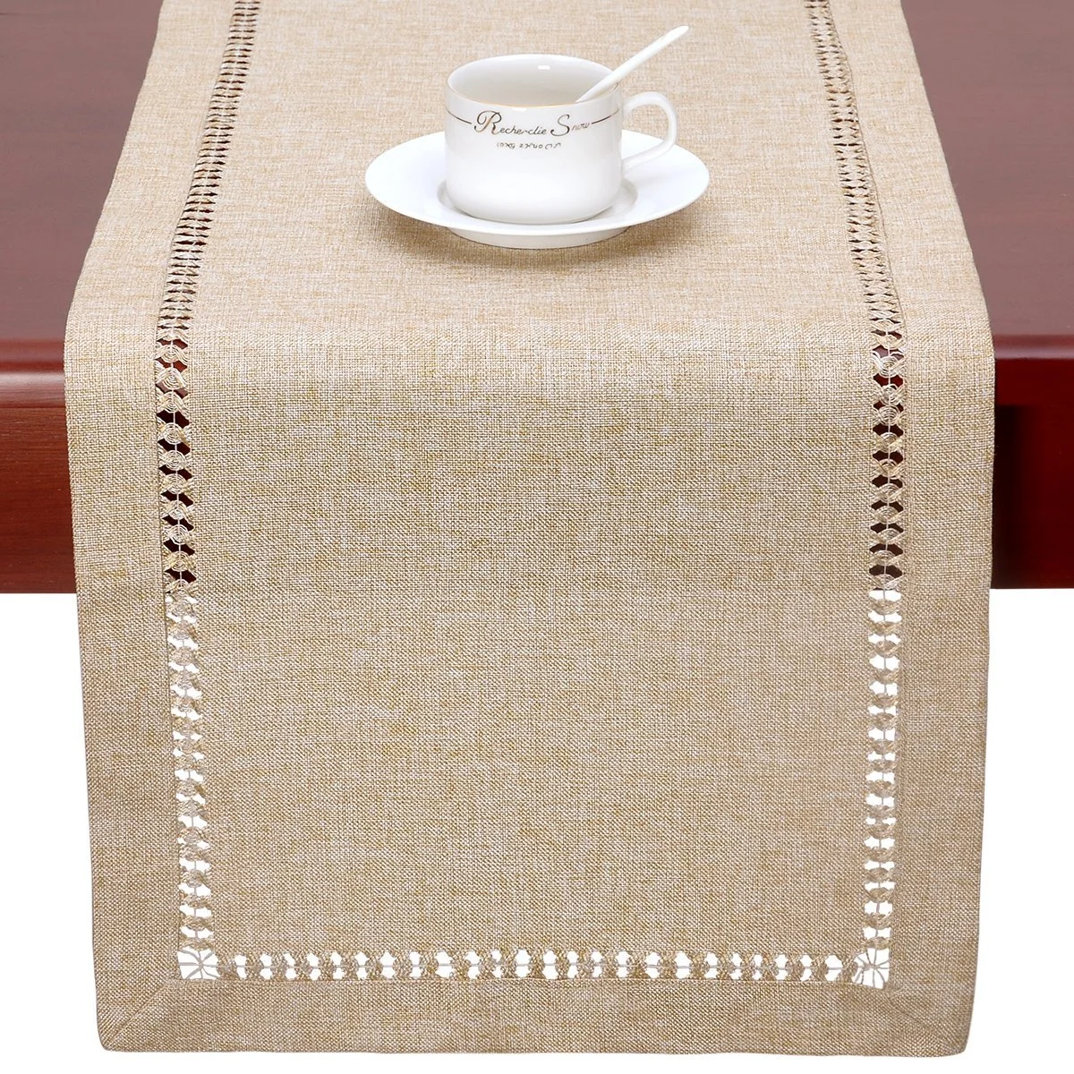 Скатертина-доріжка Grelucgo Handmade Rectangle 14 x 36 дюймів Beige, фото №6 Скатертина-доріжка Grelucgo Handmade Rectangle 14 x 36 дюймів Beige, фото №6