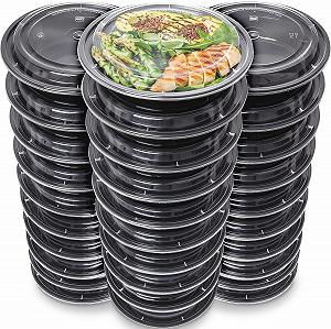 Контейнери для їжі Prep Naturals 1-Compartment 30 шт. багаторазові з кришками - Фото 1
