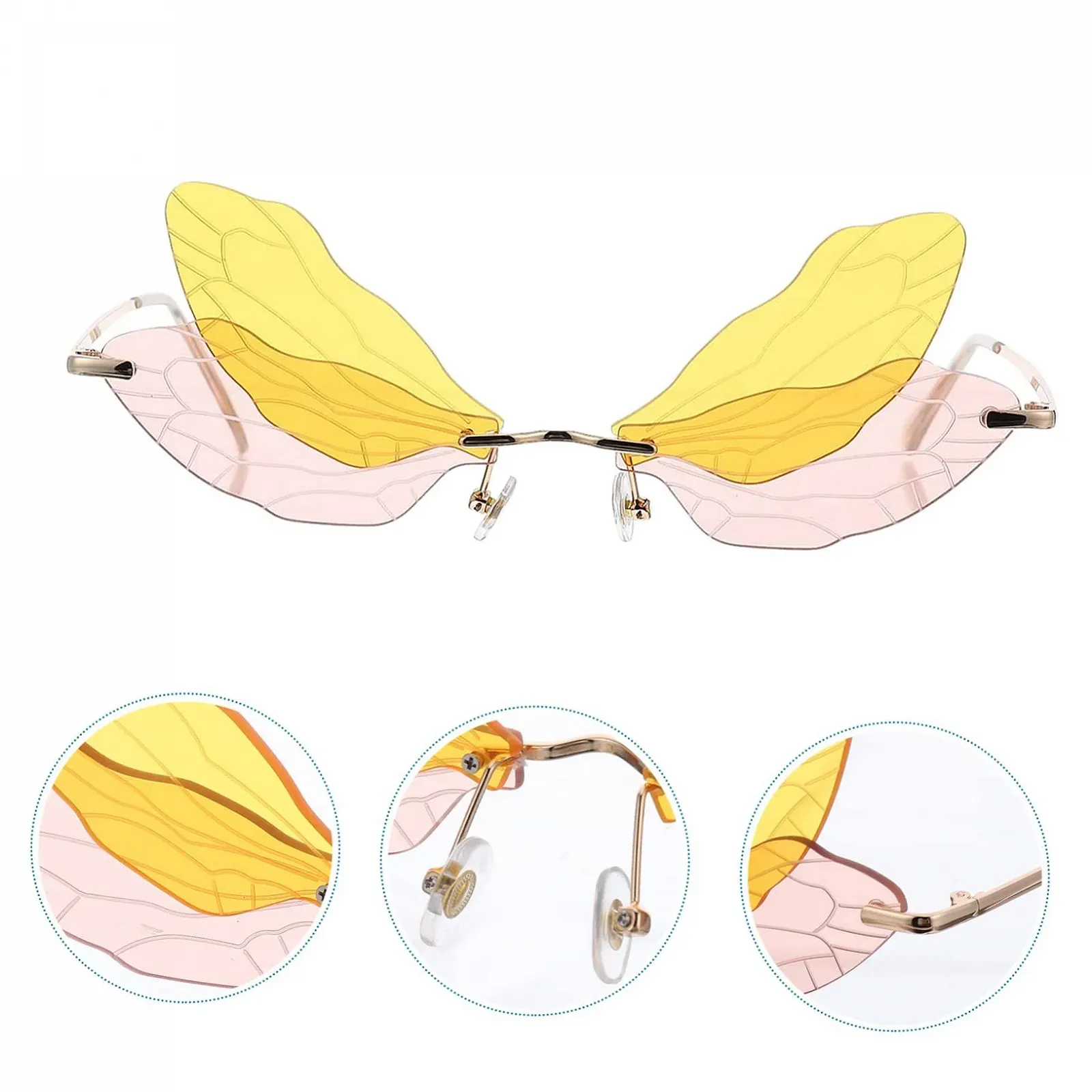 Сонцезахисні окуляри Квадратні PACKOVE Без оправи для жінок Унісекс x2 шт., фото №2