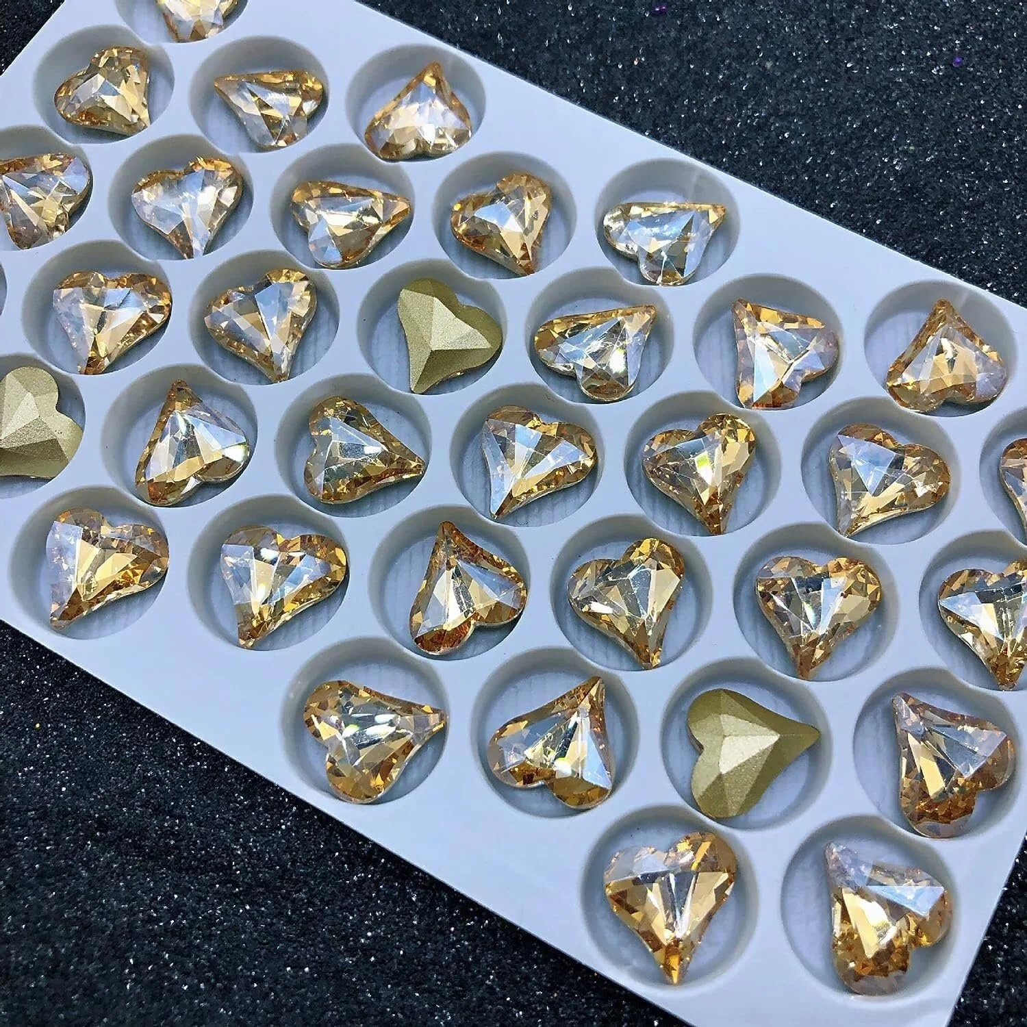 Стрази Серце 12 x 13 мм, 100 штук, червоний (Color : Champagne), фото №1