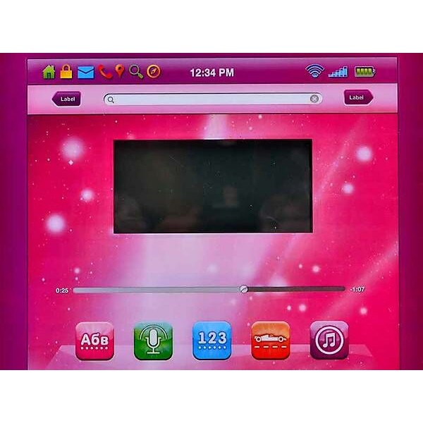 Детский обучающий планшет 7321 на двух языках работает от сети 32 функции розовый, фото №2