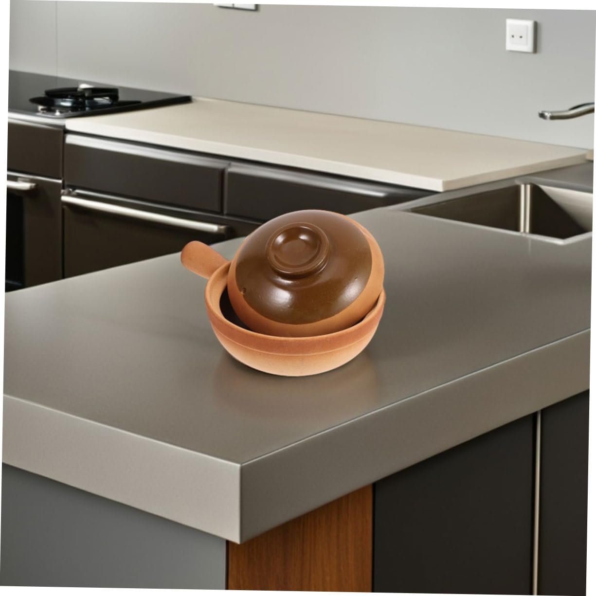 Горшок керамический Ipetboom с ручкой и крышкой, фото №4