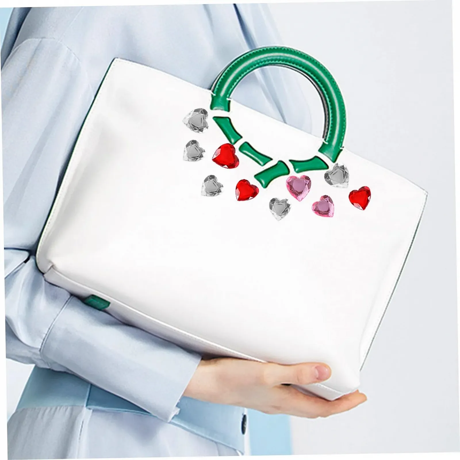 Стразы Сердце POPETPOP 12 листов Форма сердца Самоклеящиеся Плоские для лица и украшения ногтей Акриловый материал Прочный для скрапбукинга Изготовление ювелирных изделий, фото №6