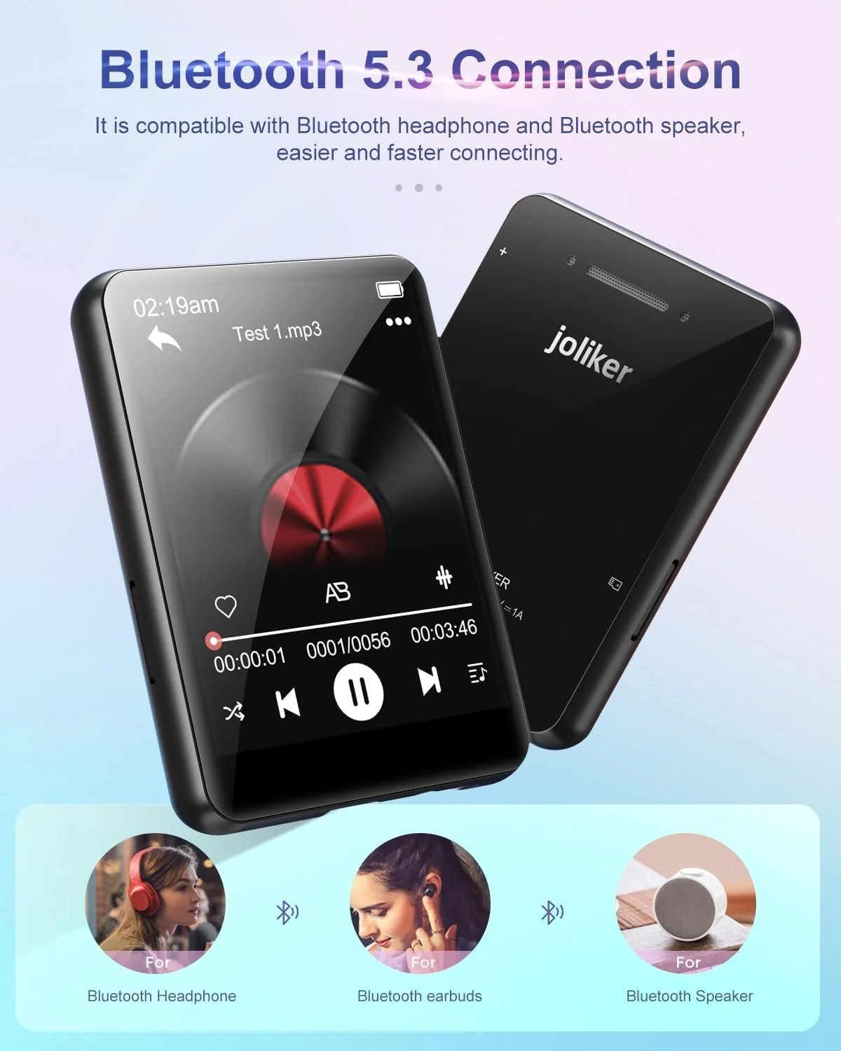 MP3-плеер 64 GB Bluetooth 5.3, HiFi Lossless Sound, с динамиком, диктофон, FM-радио, 2.4-дюймовый сенсорный экран, металлический корпус, поддержка до 128 GB, фото №2 MP3-плеер 64 GB Bluetooth 5.3, HiFi Lossless Sound, с динамиком, диктофон, FM-радио, 2.4-дюймовый сенсорный экран, металлический корпус, поддержка до 128 GB, фото №2