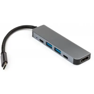 Концентратор Vinga Type-C to 4K HDMI+2*USB3.0+2*PD aluminium VCPHTC5AL, фото №2