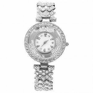 Часы PartyKindom Женские серебристые из нержавеющей стали с блестящими стразами - Фото 1