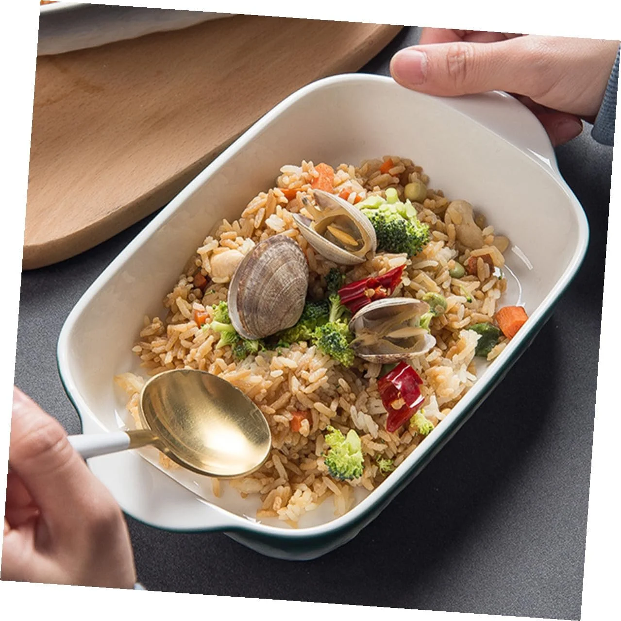 Форма для запекания BESPORTBLE Керамическая Прямоугольная с ручками Термостойкая Штабелируемая, фото №3 Форма для запекания BESPORTBLE Керамическая Прямоугольная с ручками Термостойкая Штабелируемая, фото №3