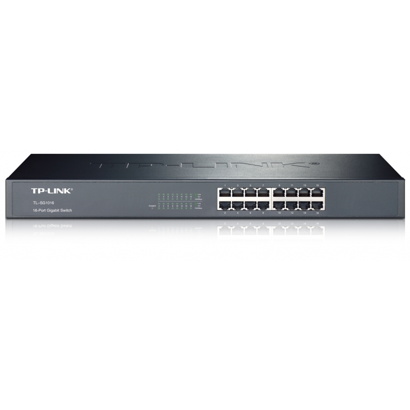 Коммутатор TP-LINK TL-SG1016 16хGE металу монтаж у стійку, фото №1