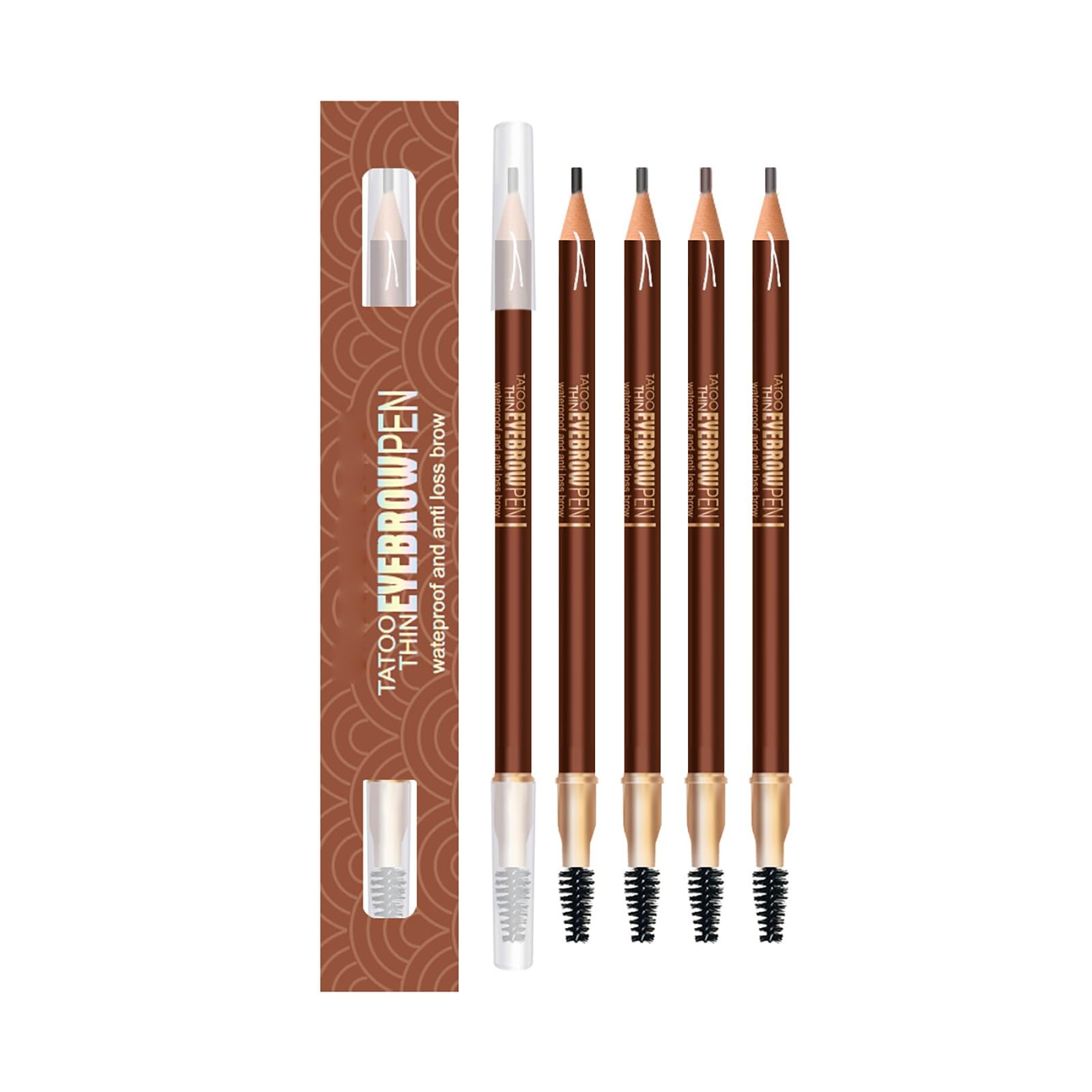 Олівець для брів Водостійкий Темно-русявий Тонкий Трикутний (B, Один розмір), фото №5