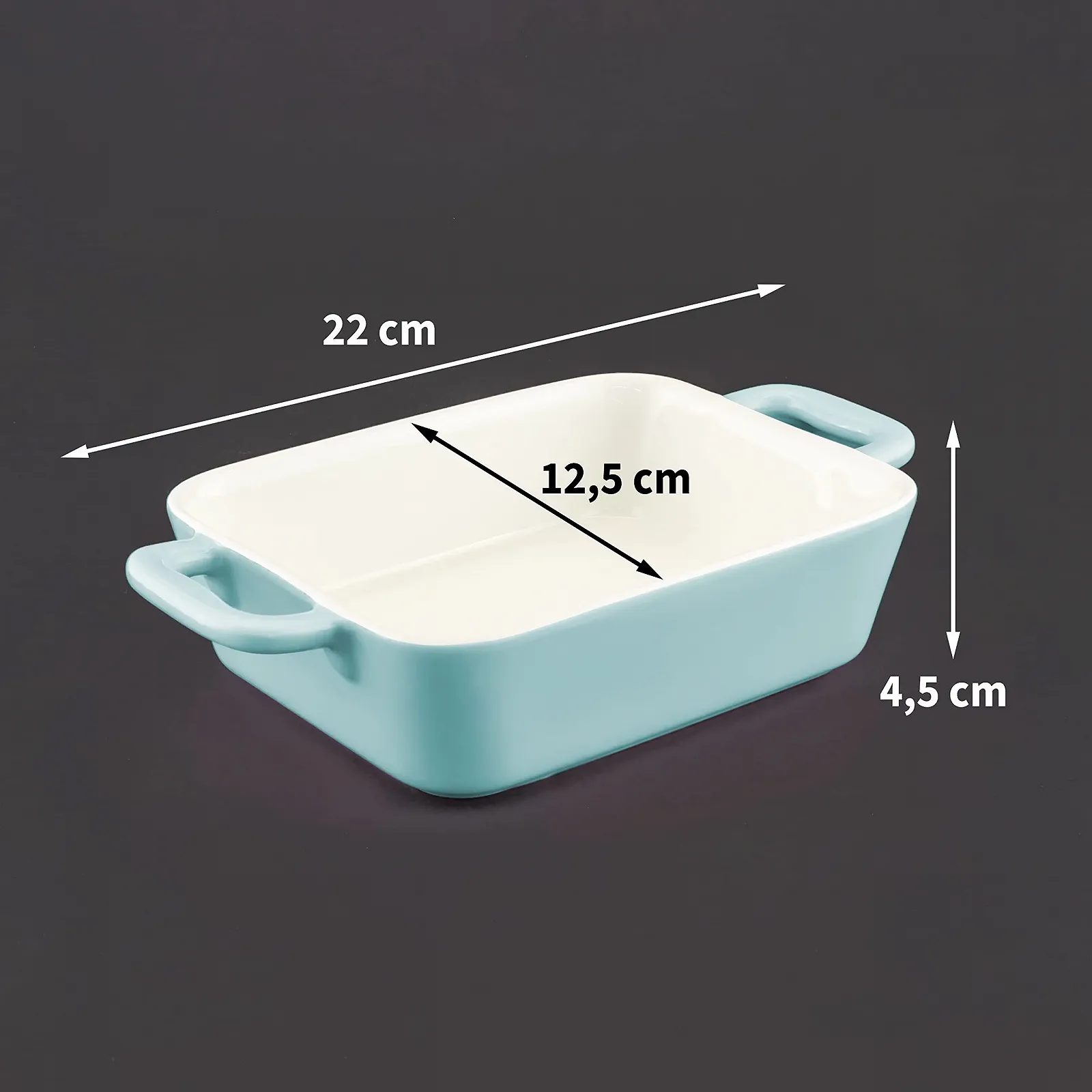 Форма для запікання керамічна прямокутна міні набір з 4 шт. прибл. 9.5 x 4 x 13 см 400 мл, фото №3