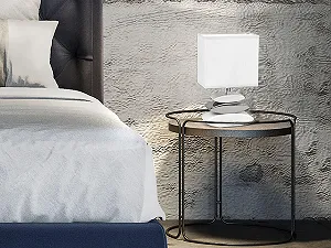 Настільна лампа Honsel Leuchten Liner 53581 білий/сріблястий 29 см synthetic.ua - Фото 1