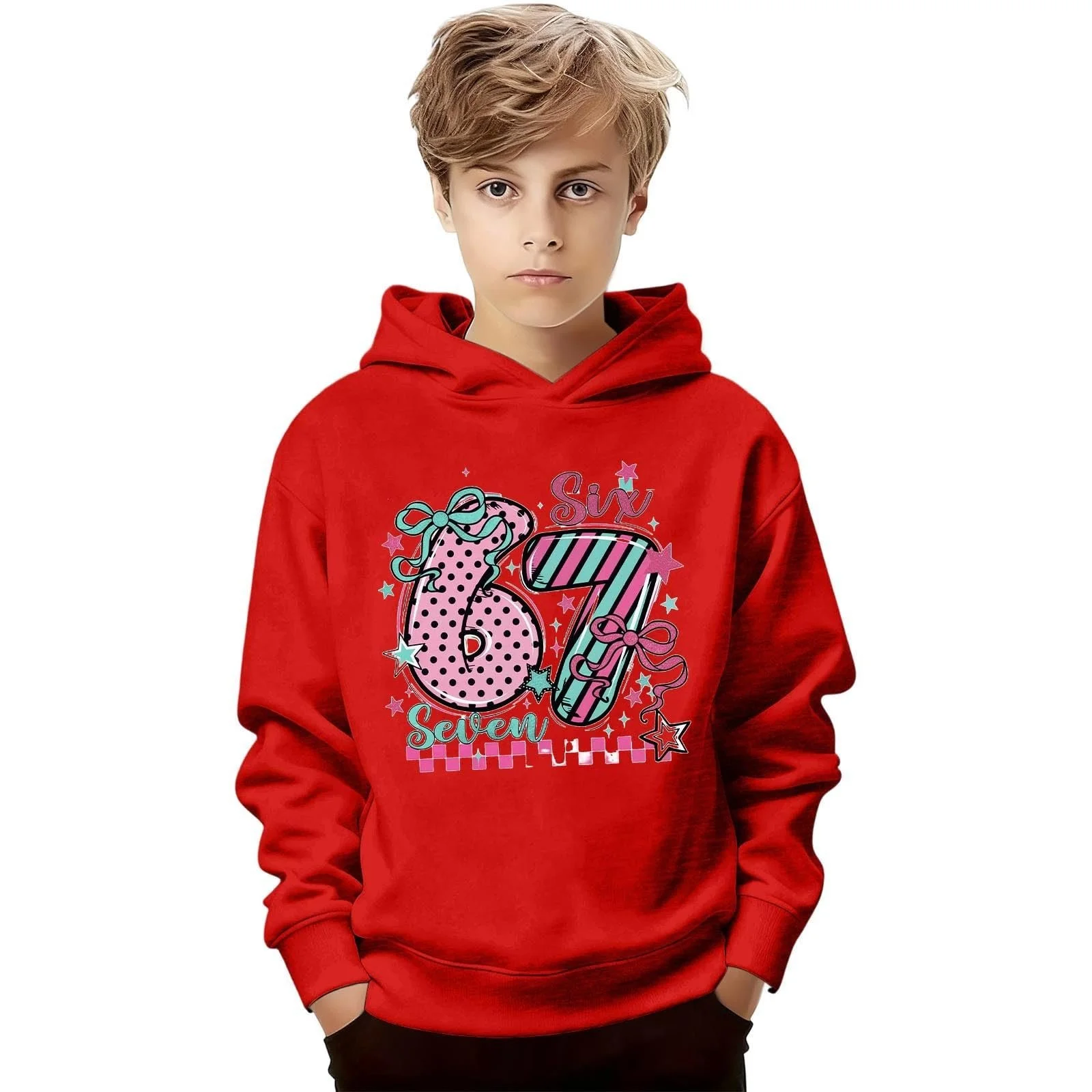 Худи Generisch для девочки Мягкий Флис Теплый Дышащий Удобный с рисунками Длинный рукав, фото №1