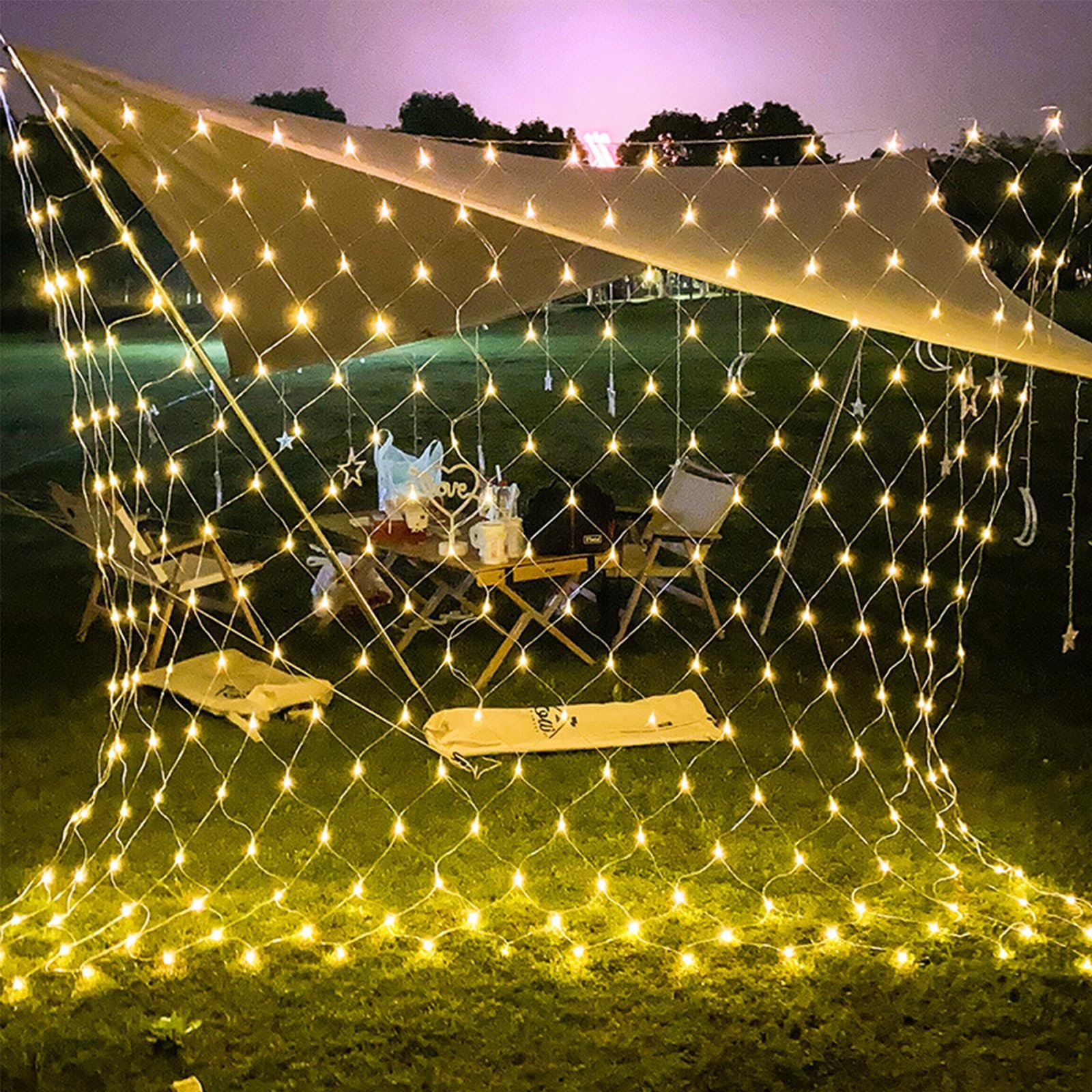 Сетка светодиодная ENLACE 1.5 x 1.5 м, 96 LED, теплая белая, фото №5