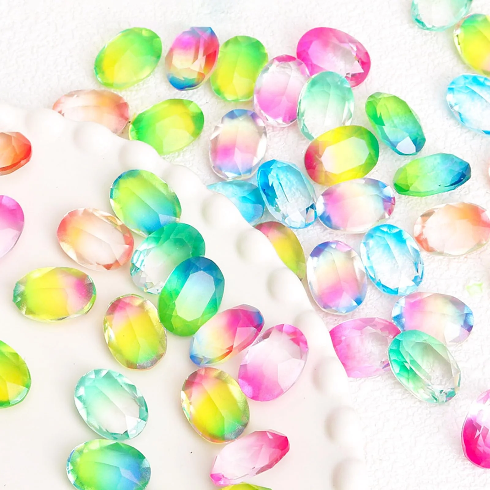 Овальні Градієнтні Стрази Смола, Прозорий Лід, фото №3