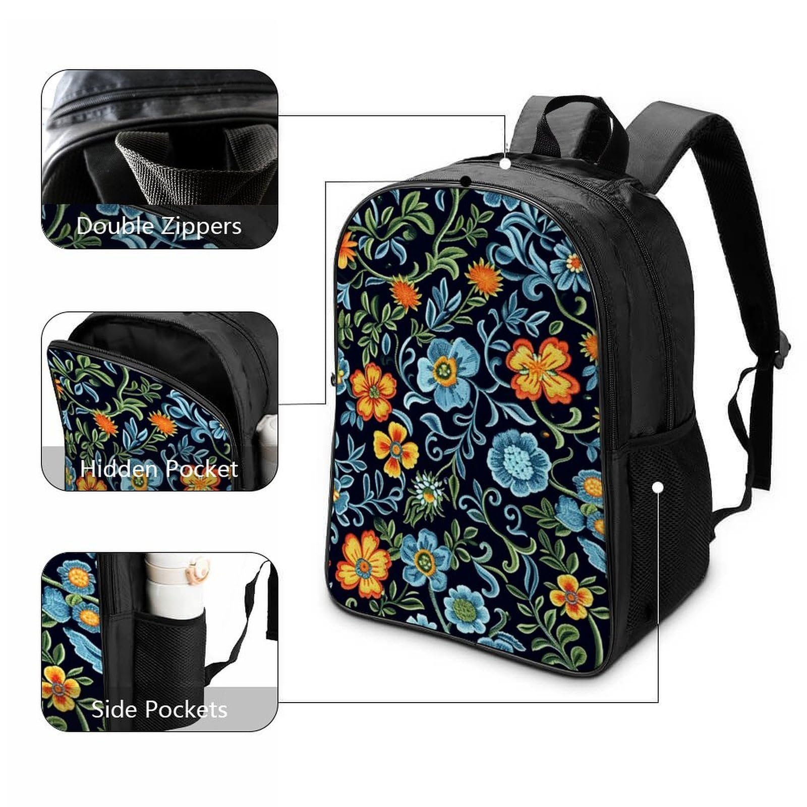 Ранець DPEOANEBN Flower для школи, для дівчаток та хлопчиків, ергономічний дизайн, рюкзак для кампуса, модний рюкзак для підлітків, 40x28x16 см, фото №3
