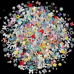 Украшения для ногтей Coolon, 500 шт., микс, 3D, смола, стразы - Фото 1