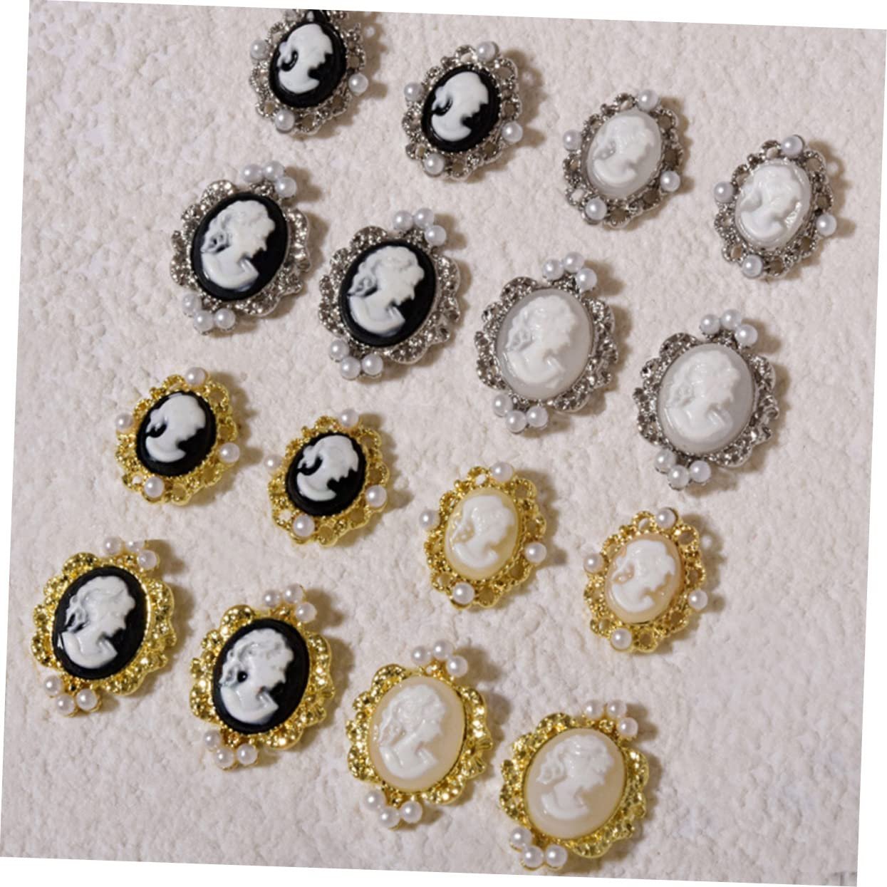 Украшения для ногтей Барокко Винтаж Красота Голова, 10 шт. Прочный сплав, блестящие, простые в использовании для творческого маникюра и стильных женщин, фото №2