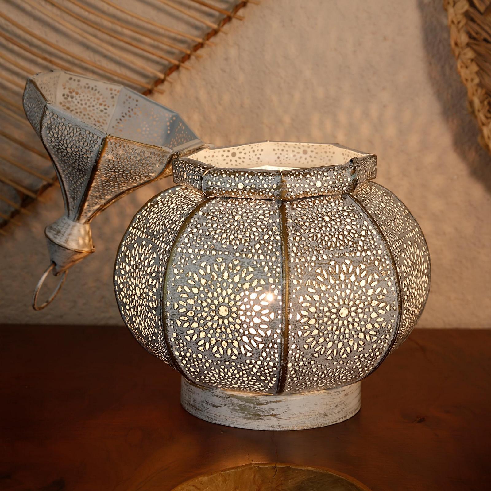 Настільна лампа Ramdan Lantern Метал 30 см Білий/Золотий Vintage Shabby Chic, фото №3