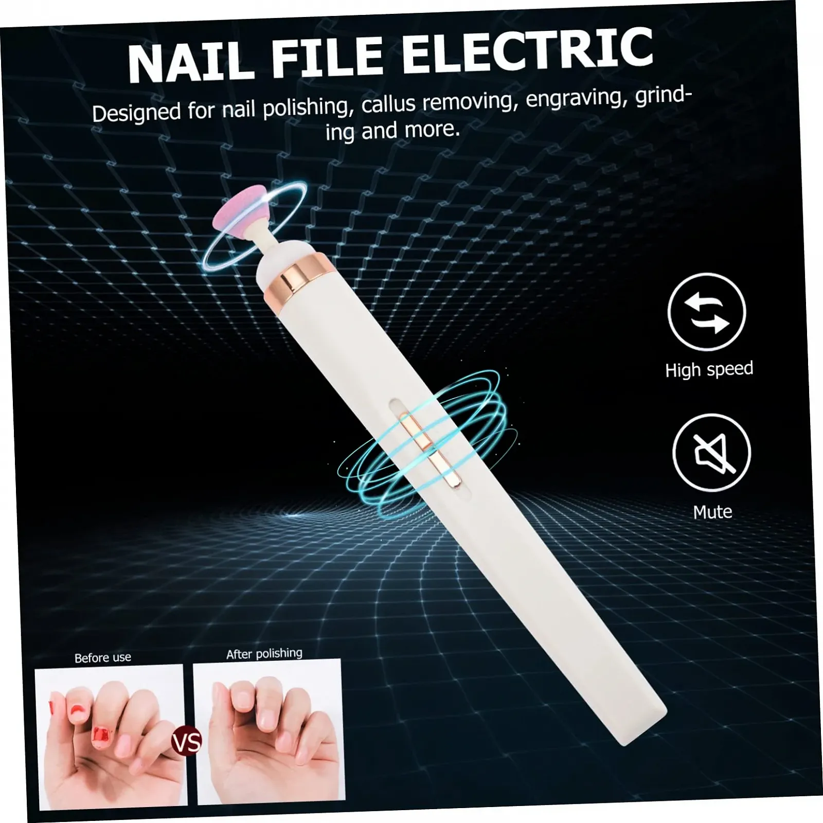 Маникюрный инструмент USB Аккумуляторный Белый Пластик, фото №7 Маникюрный инструмент USB Аккумуляторный Белый Пластик, фото №7