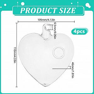 Набір підвісних скляних горщиків для гідропоніки у формі серця з джутовою мотузкою, 4 шт., Прозорий synthetic.ua - Фото 1