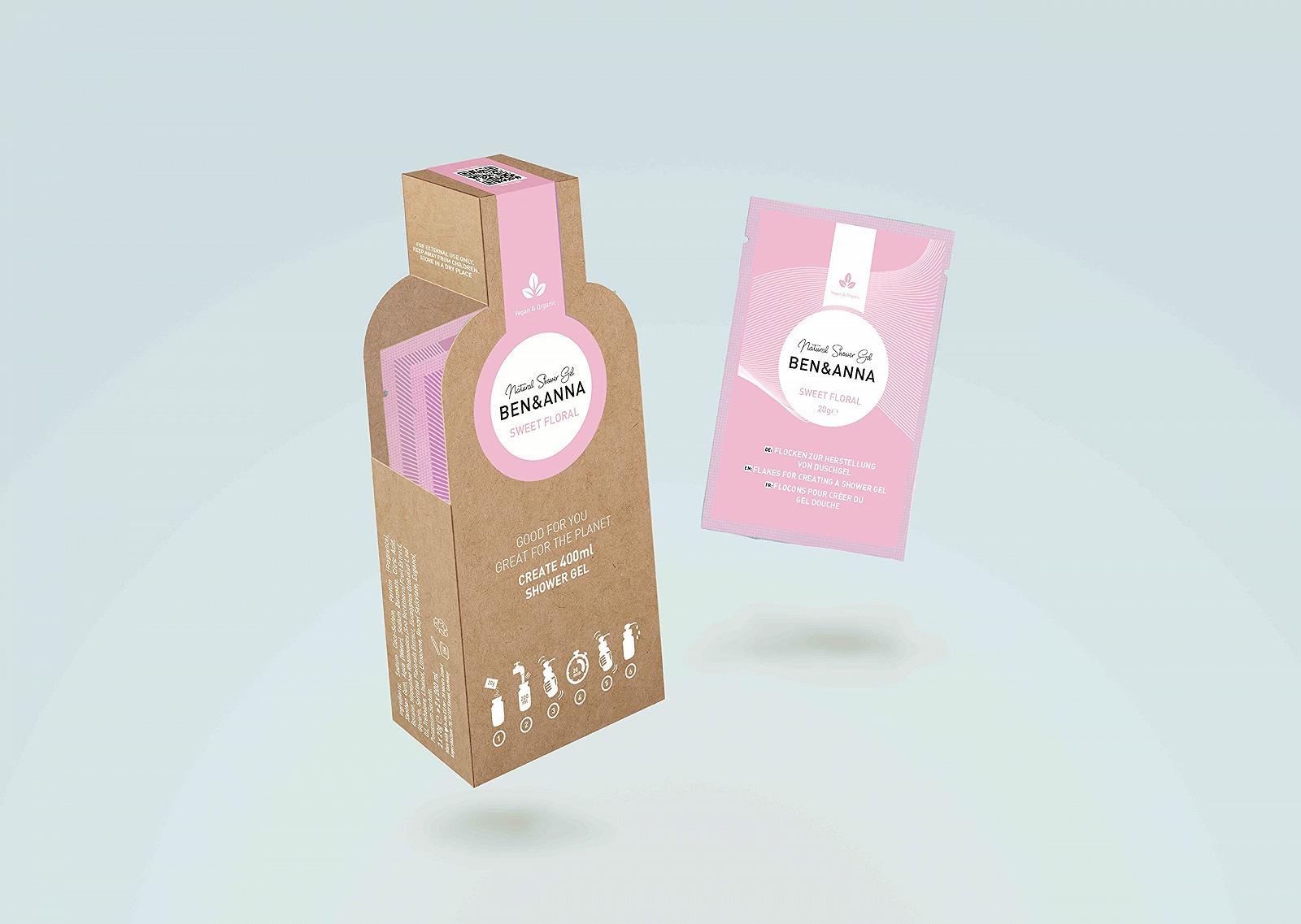 Гель для душа Ben&Anna Sweet Floral Натуральный в компостируемой бумажной упаковке, фото №4