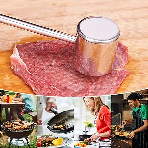 Молоток для мяса Meat Tenderiser из нержавеющей стали двусторонний synthetic.ua - Фото 1